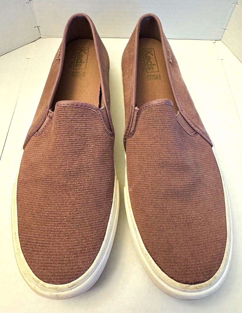Keds Double Decker Slip On Sneakers Womens Size 10 Mauve Taupe Suede